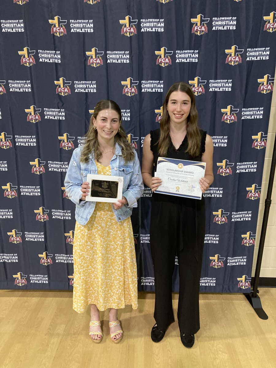 nbFCA's tweet photo. Congratulations to Mara Lozier, Huddle Leader of the Year, and Caroline Whitlatch, District 8 FCA scholarship winner, who were recognized at tonight @District8FCA banquet. #Relient https://t.co/kKMrGeFt5b