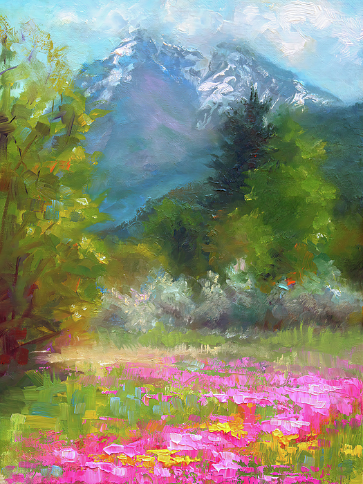 TalyaJohnson's tweet photo. New artwork for sale! - "Pioneer Peaking - flowers and mountain in Alaska" - https://t.co/5wUpIkFbKe @fineartamerica https://t.co/rATlMlcdUr