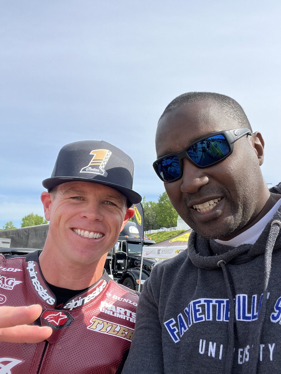 nashjamiel's tweet photo. Today I went to Missions King of the Baggers Race in Braselton, GA. I got to meet my favorite racer Tyler O’Hara. I called him by the wrong name and was embarrassed! 😩 He was a class act and let me take a picture with him. I’m 💯% a fan!! Go Tyler Go!! https://t.co/sY4kWqVXiN