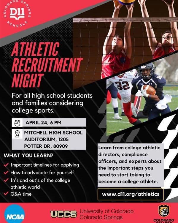 D11 Athletics (@d11athletics) on Twitter photo Come get your questions answered! <a href="/CSSD11/">Colorado Springs Schooll District 11</a> <a href="/coronadoath/">Coronado Cougars</a> <a href="/DHSAthletics/">Doherty Athletics</a> <a href="/MarauderAD/">MITCHELL ATHLETICS</a> <a href="/terrorathletics/">Palmer Athletics</a> Come get your questions answered! <a href="/CSSD11/">Colorado Springs Schooll District 11</a> <a href="/coronadoath/">Coronado Cougars</a> <a href="/DHSAthletics/">Doherty Athletics</a> <a href="/MarauderAD/">MITCHELL ATHLETICS</a> <a href="/terrorathletics/">Palmer Athletics</a>