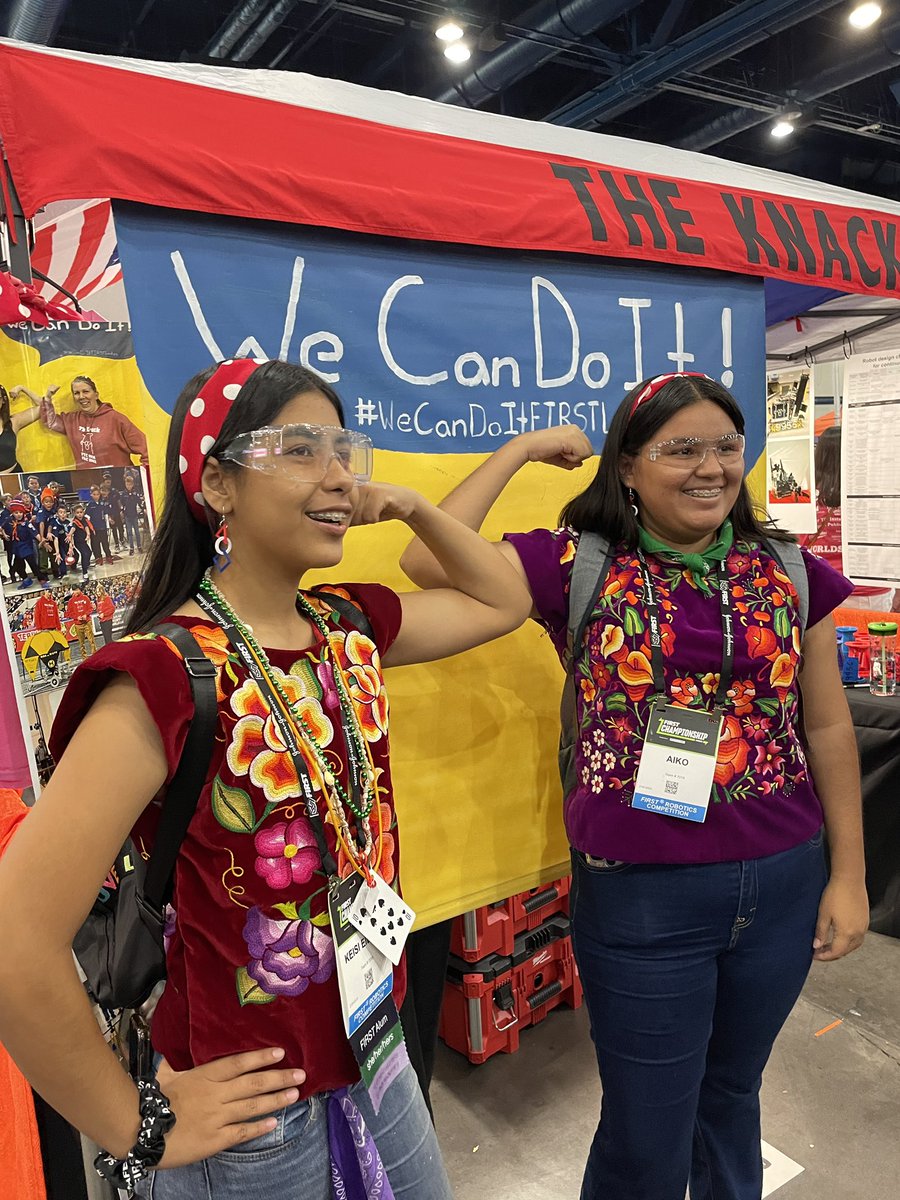 KnackRobotics's tweet image. Check out some more of our #wecandoitfirstladies @ladiesinfirst Rosie the Riveter pictures from @FIRSTweets Champs!