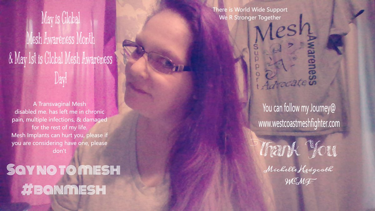 WCmeshfighter's tweet photo. In 5/2009 I made the regrettable decision 2 get a Transvaginal Mesh Implant! It has cost me my independent life, disabled me 4 life by a CA, US Court. It took 3yrs, 👩⚖️said she needed to see 4 herself, I respect that & was granted my full disability. #BanMesh https://t.co/X2f8BqsYzC