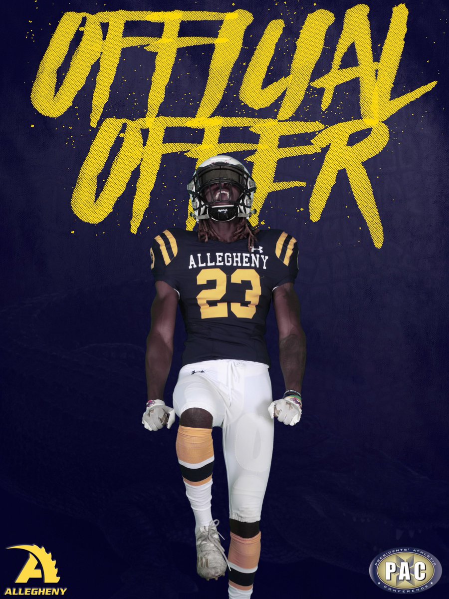 Blessed to receive my first official offer from Allegheny College. Very thankful for the opportunity🦾
