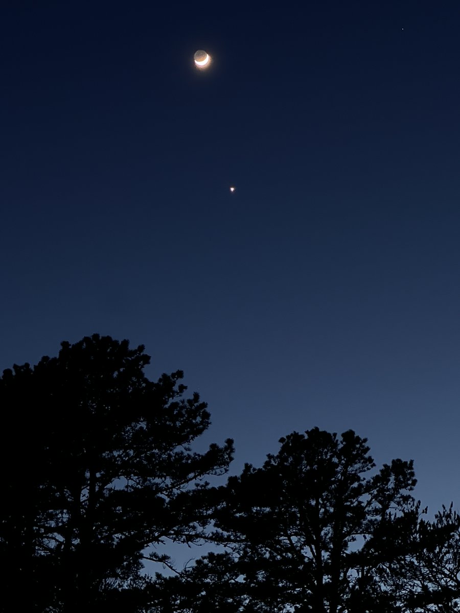 After sunset this eve,
High in the West,
The crescent Moon you’ll see.
I do not jest.

It graces western Twilight.
But no, it is not alone.
What’s unmistakably bright?
That’s Venus -- you might have known.