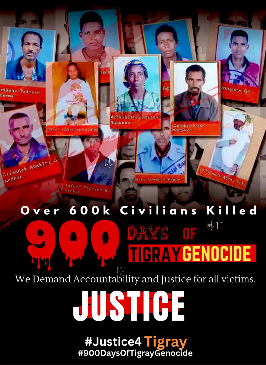 For the victims of the #900DaysOfTigrayGenocide we demand a complete investigation of all atrocities & accountability+Justice. Withdraw 🇪🇷’n Amhara militia from all parts of Tigray. #FreeAllTigray #Justice4Tigray @UNHumanRights @StateDept @SecBlinken @mbachelet @UN_HRC