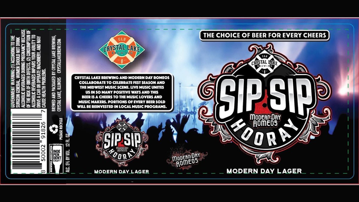 chasherdrich's tweet image. A sneak peek of Crystal Lake Brewing Sip Sip Hooray Modern Day Lager! This summer is going to rock! 
#askyourherdrichrep #thinklocaldrinklocal
#crystallakebrewing #moderndayromeos