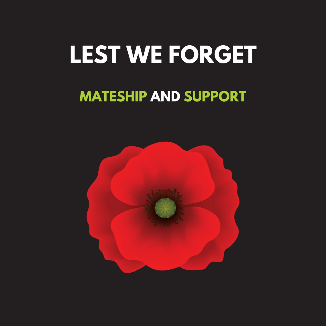 Mateship and support epitomises the values of the ANZAC Legend. Through the toughest of times, the connection of Mateship remains.

Lest We Forget. Reach out to those around you, continue the connections.

#anzacday #lestweforget #Respect #mentalhealth #support #mateship