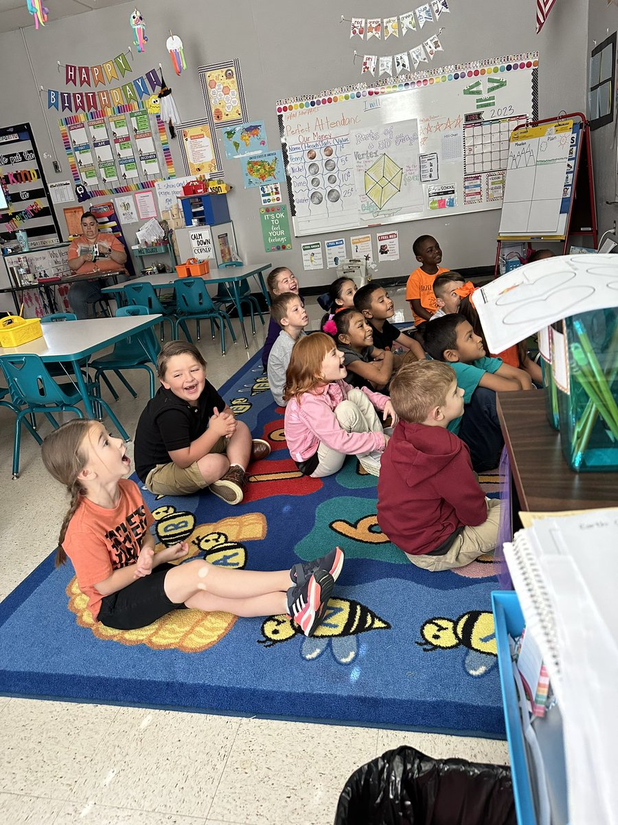 heyteacher83's tweet photo. I love the excitement on their little faces!!! Watching the Lorax and learning about Earth Day and Jenga and coaches getting slimed. What a great Friday! #IngramIngenuity https://t.co/OGCsRS8Z43