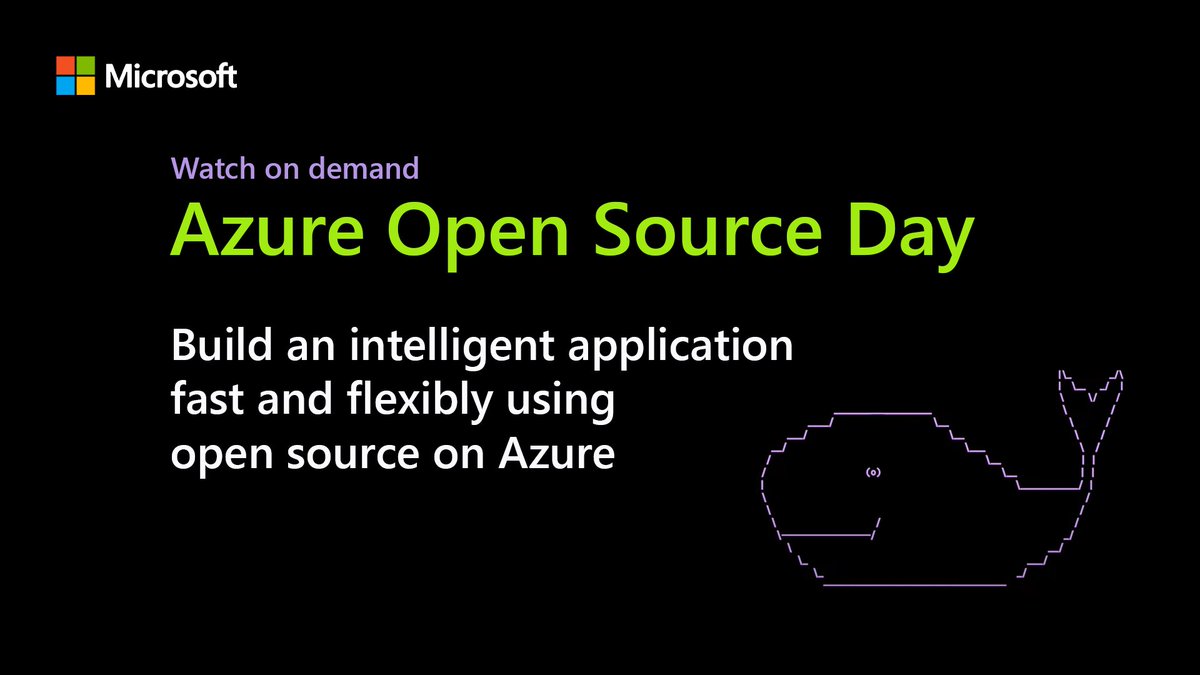 microsofttech's tweet photo. Learn how to build an intelligent application fast and flexibly using #opensource on #Azure. Watch an end-to-end demo of an intelligent app that was built using open source technologies developed by Microsoft and the community. #AzureOpenSource https://t.co/N5mSQBwRIA https://t.co/8v2Xu1pqoq