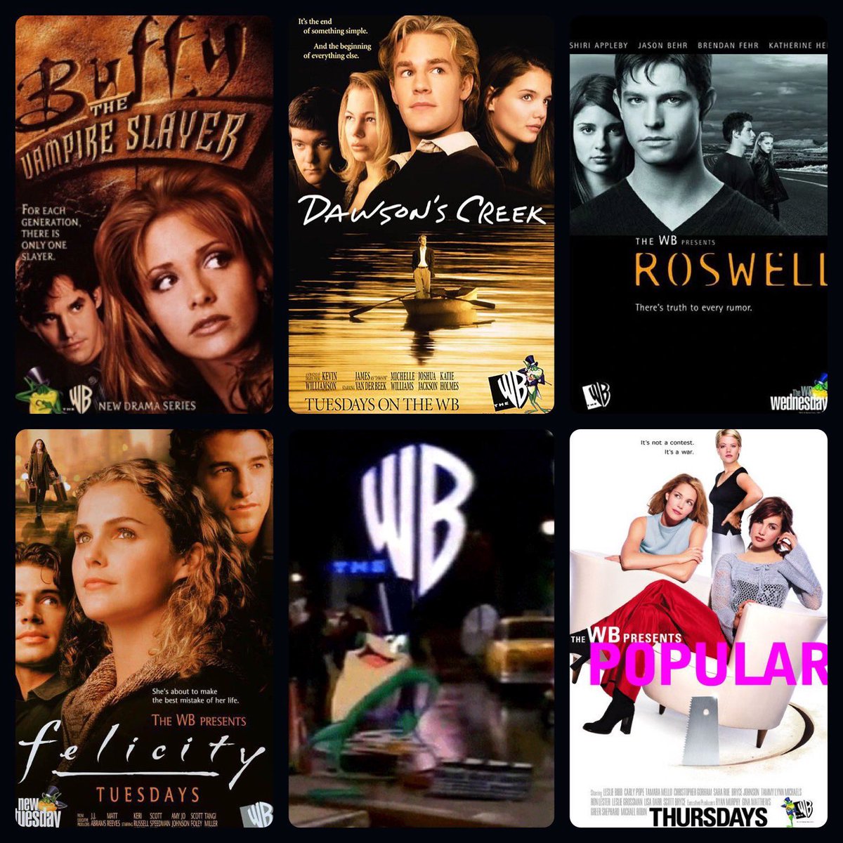 There will be no era of television that matches this. If you know, you know. #TheWb #buffythevampireslayer #dawsonscreek #roswell #felicity #popular