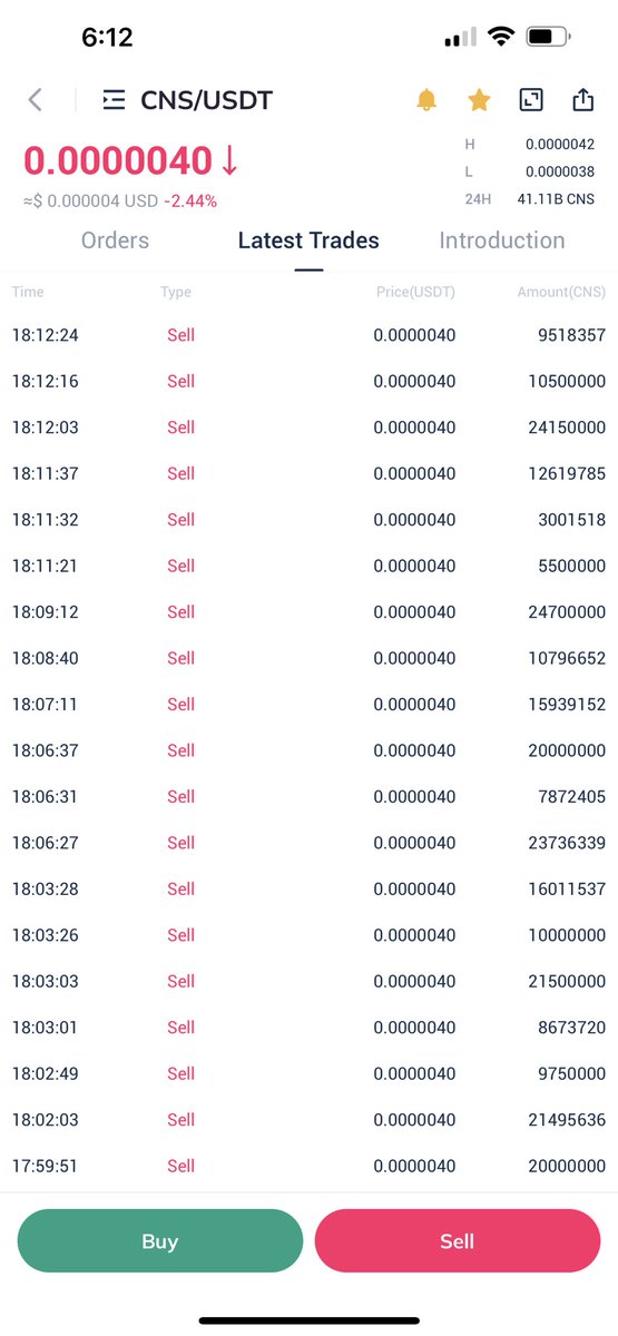 LiemptPatrick's tweet image. What’s up with this @_AscendEX order book on $CNS?🤔

I’m watching the order book and there hasn’t been any buy or sell orders for $0.000004 but yet the recent trades shows that supposedly, hundreds of millions of $CNS were traded last 15 minutes🙄