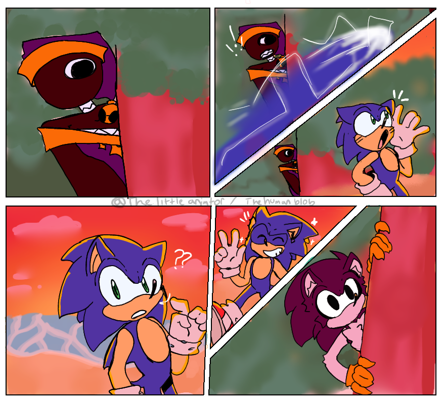 thehumanblob1's tweet photo. Random Dimension hopper shapeshifter finds speedy hedgehog and Gets befriend.
I like sonic and so of course I must draw him hanging out with my oc cuz why not. ;-;
#sonic #sonicfanart #oc #digitalart #art #drawing #shapeshifteroc https://t.co/HzElJFCxXY
