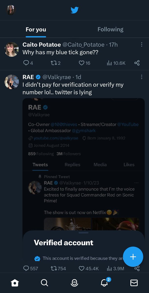 Munchkin96's tweet photo. @Caito_Potatoe Yeah,  its in full effect now.. gotta pay for it, its dumb imo. You deserve your checkmark https://t.co/JveT2dl6Iu