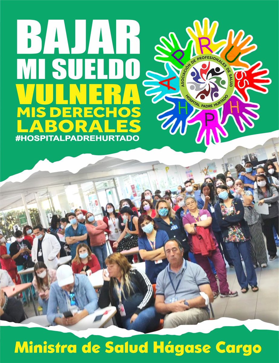 #hospitalpadrehurtado 
@ximenaguilera @GabrielBoric 
Cómo no hay sensibilidad para escuchar a sus trabajadores que dan salud a la población más vulnerable del área sur oriente de Santiago!!!
No a la baja de nuestros sueldos!!!
INCREÍBLE