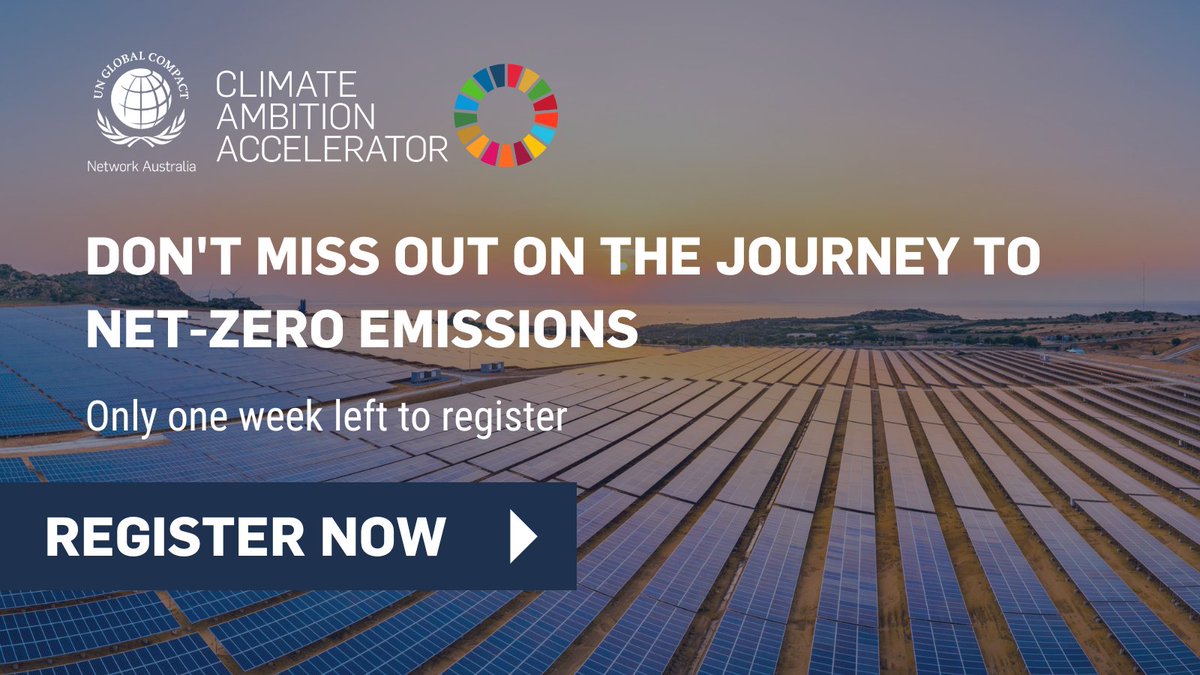 There is only one week left to secure your spot for the 2023 Climate Ambition Accelerator. Is your company ready to move into net zero? Registration will close on 30 April. Apply today: bit.ly/3kcgwfV #AccelerateAction #netzero #ausbiz