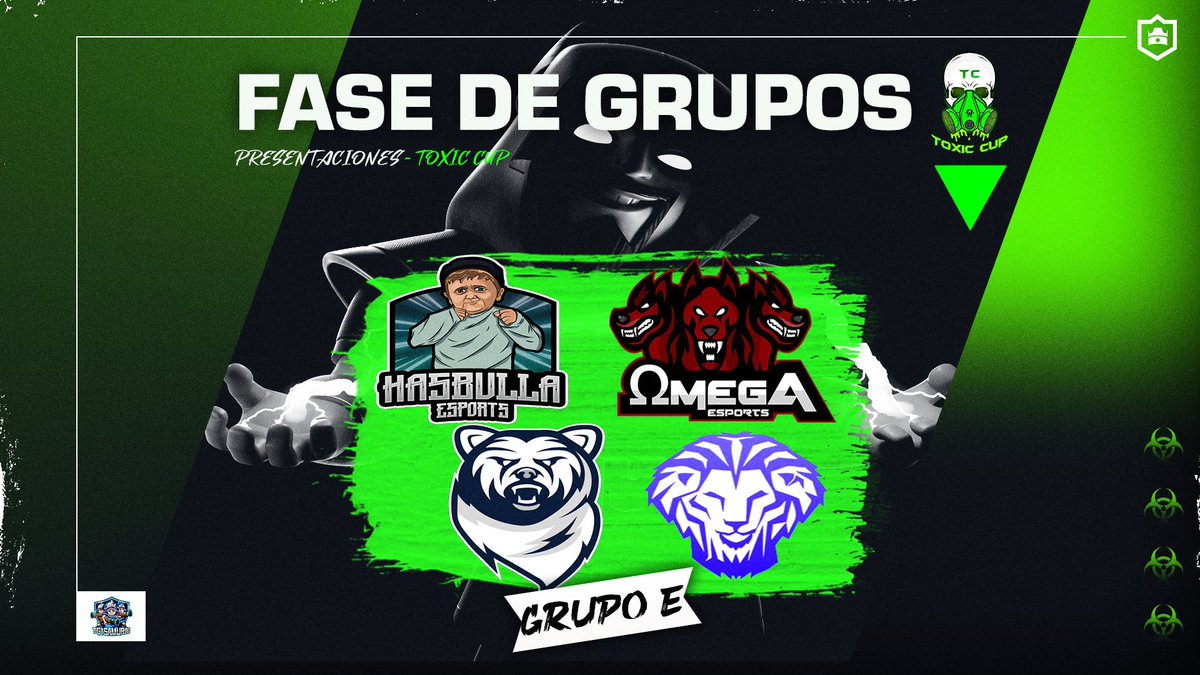 #ClashRoyale

🏆Season 4
💰$260
⚔️Grupo E

Estos cracks tendrán que enfrentar varios retos para seguir su camino ¿Qué equipo tendrá lo necesario para ser campeón?

🔥 <a href="/HasbullaEsport/">Hasbulla Esports</a> 
🔥 <a href="/Omega_eSportsCR/">Omega eSports</a> 
🔥 @ColdBearEsport 
🔥 <a href="/Heroica_team/">Team Heroica</a> 

#GoToxic💚🖤