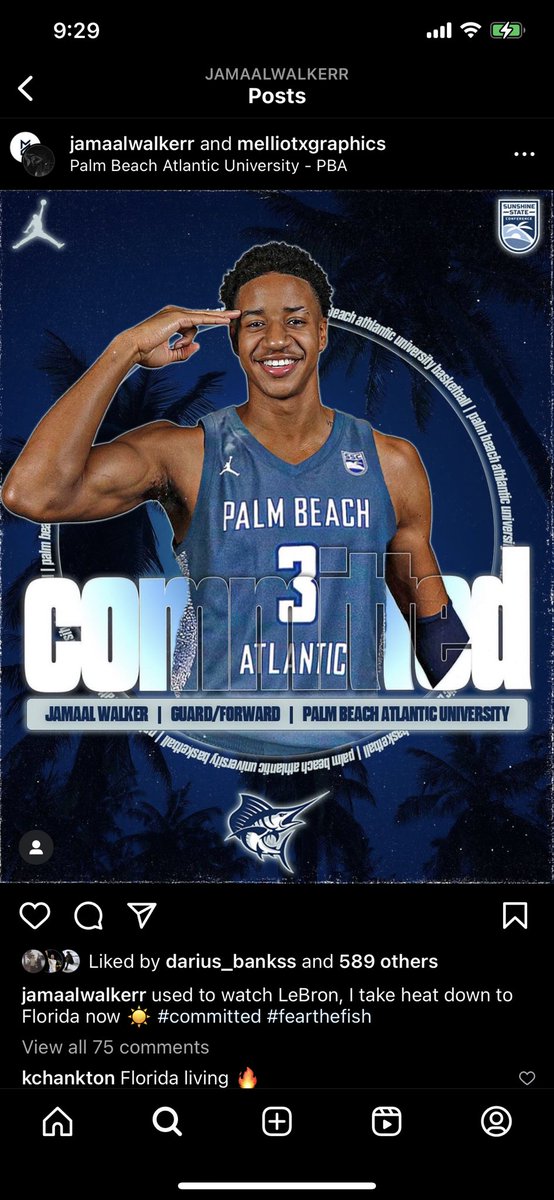 .<a href="/1jslade/">Jamaal Walker</a> becomes the second former Moc to transfer to Palm Beach Atlantic, joining Grant Ledford. The 6’6 former East Hamilton standout had 13 career starts in 3 seasons, averaging 5.2 points per game and shooting 38% from 3.

Also joining is McCallie guard <a href="/kcllinn/">Kollin Claridy</a>.