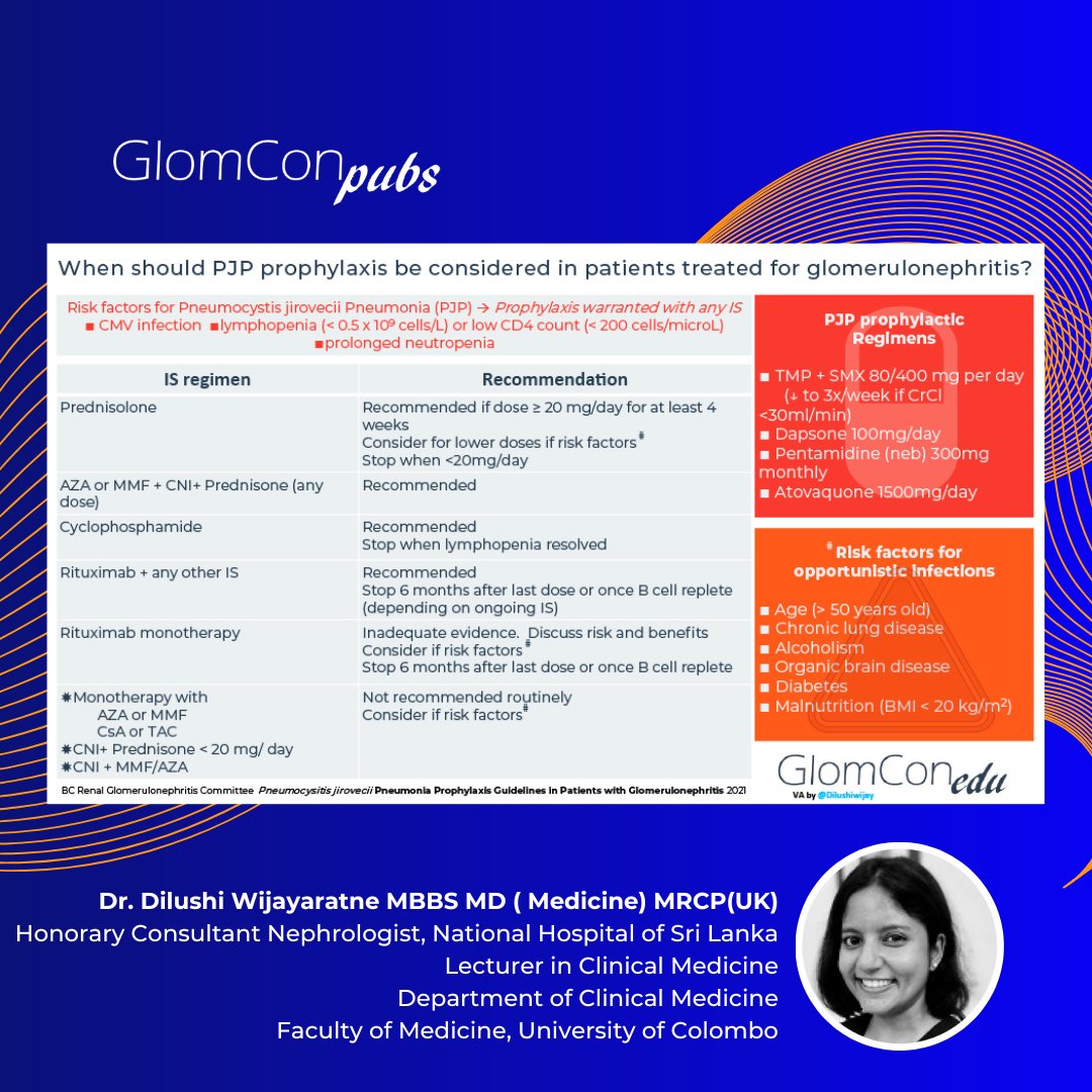 Pneumocystis Jirovecii Pneumonia Prophylaxis by Dr. Dilushi Wijayaratne, MBBS MD (Medicine) MRCP(UK)

Check it out here 👉🏻 pubs.glomcon.org/pneumocystis-j…

#GlomCon