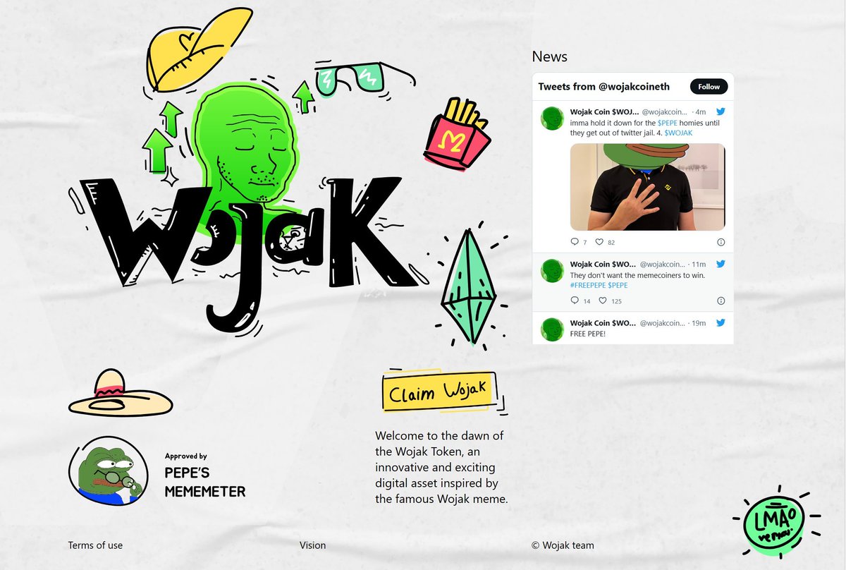 Cesaramado0's tweet photo. Redistribution for $WOJAK is now live!  

Didn’t expect that right?  

Check eligibility and claim $WOJAK on the website: 👉https://t.co/5RMQK3e10O  

$Wojak #PEPE #Web3 $SUI $Pepe #Pepecoin #memecoins #AiDoge #BabyDogeArmy $FADE $DOGE $FKPEPE #Doge #zksync #Mainnet $STOCKS https://t.co/6avnhakW9r