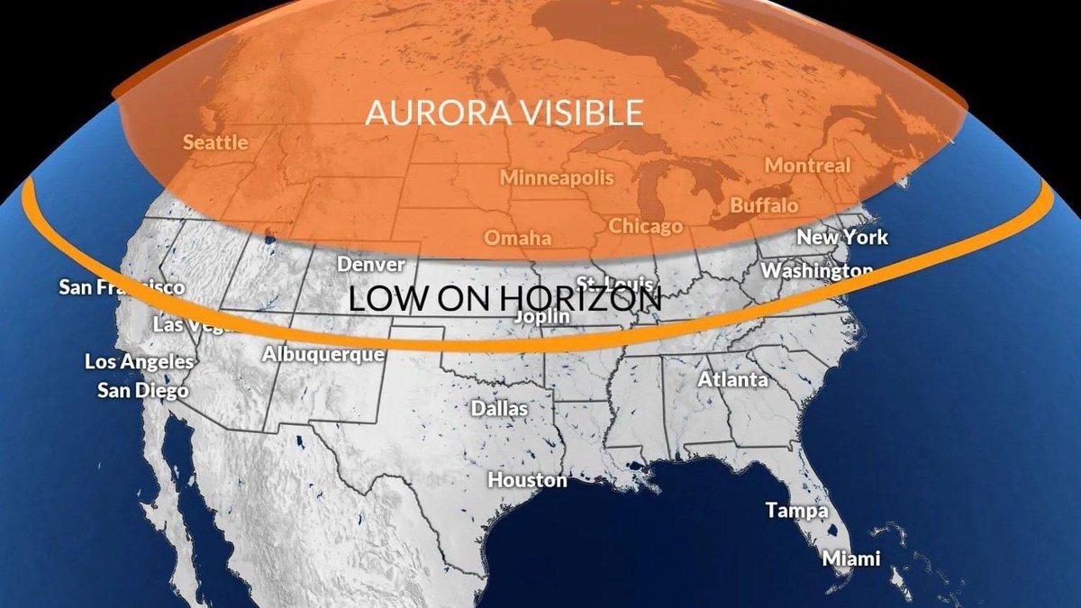 EnsedeCiencia's tweet photo. ÚLTIMA HORA🚨: Auroras Boreales visibles en una gran parte de los Estados Unidos esta noche. https://t.co/XLg9ztNIjm