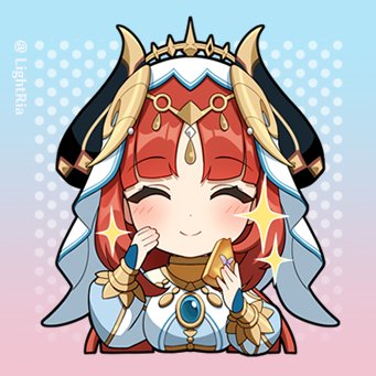 nilou (genshin impact) 1girl solo horns closed eyes facing viewer veil smile  illustration images