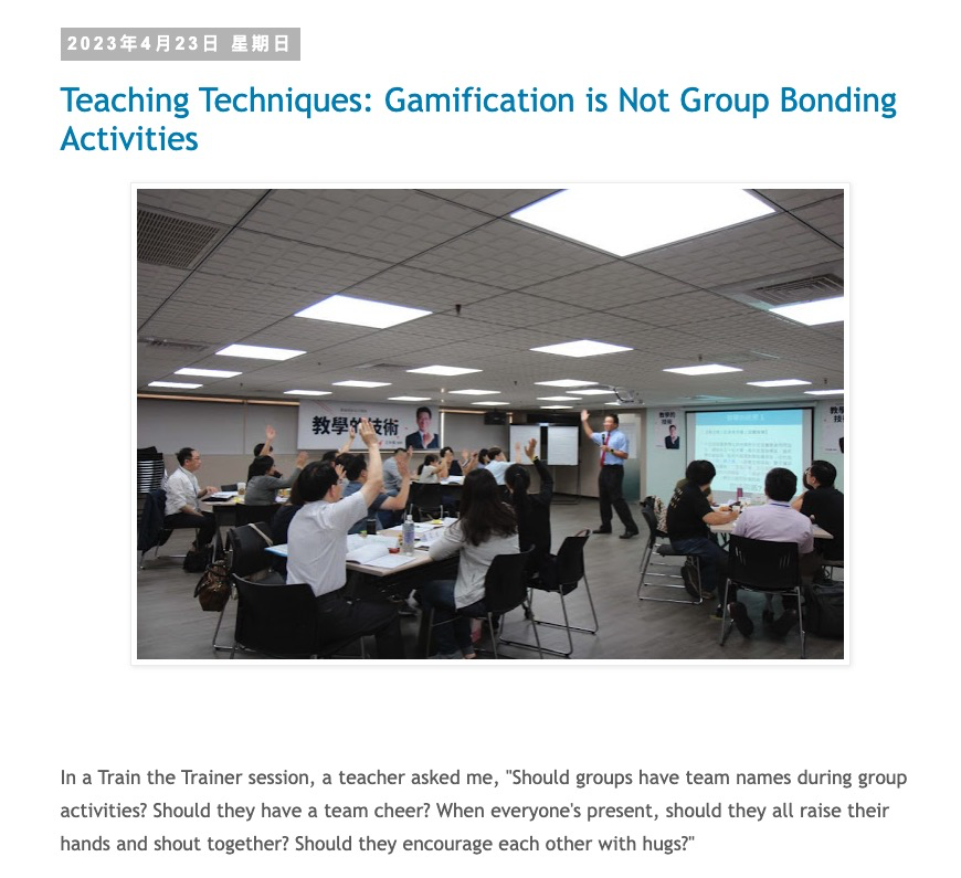 afuwang's tweet photo. Daily dedication to cultivating.

Giving teachers worldwide the chance to experience gamified teaching techniques.

#ContinualImprovementAndAdaptation https://t.co/0fxWhwnIqS