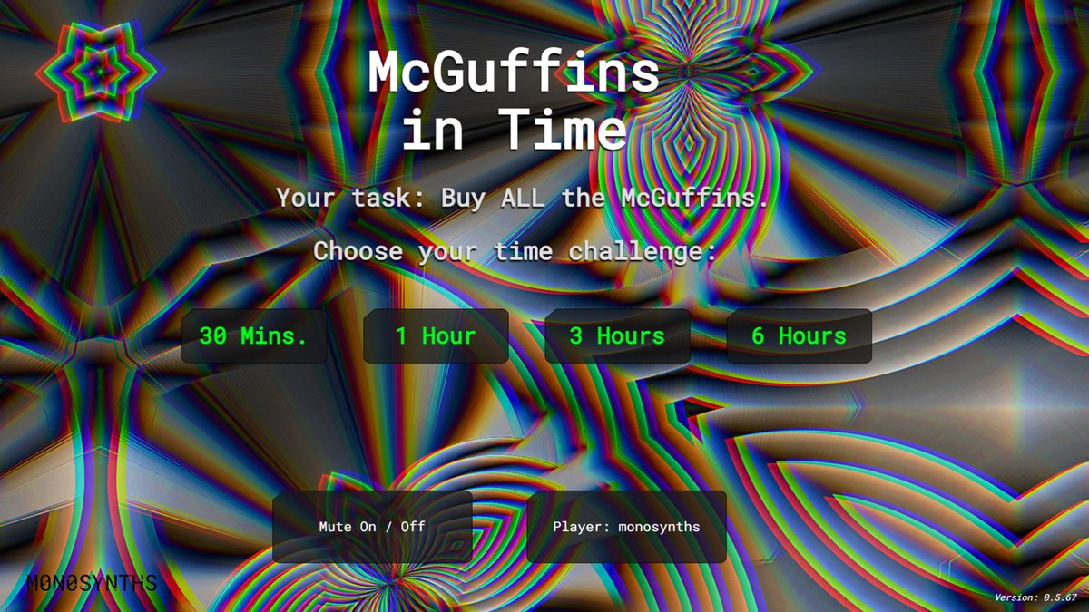 MONOSYNTHSgames's tweet photo. **McGuffins in Time 0.5.67**
NEW: Time Challenges!
Now you can choose the game length of your preference, and use SPEEDups to make the game go even faster! Play it FREE:
https://t.co/pPy1ZyV6Ss 
#gamedevjs #indiegamedev #indiegames #idle #clicker #GDevelop https://t.co/UBBkdxScuj