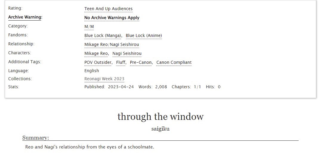 evrlaine's tweet photo. through the window - ngro
#nagireo #reonagi // 2k words // T
for #reonagiweek day 4 , outsider's pov
link below ( ̄^ ̄)ゞ https://t.co/9MD6JpW72k