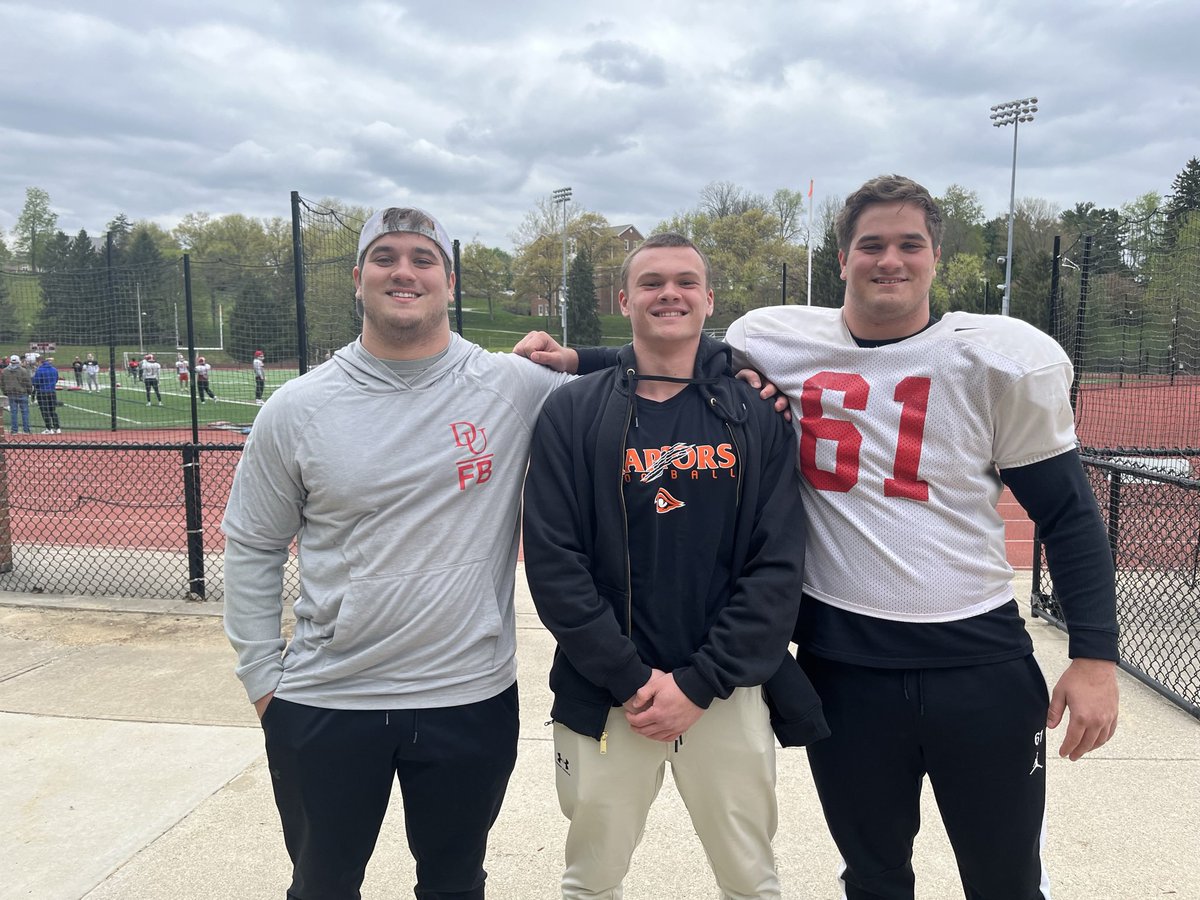 joey_emrick's tweet photo. What an incredible Junior day at Denison. Huge thanks to @coachhatem and the players for showing us around. Loved talking with @ahsfootball alums @brianstone_73 and @KevStone72 . Left campus feeling inspired and excited about the #DenisonDifference.
@CoachEvanDreyer @coachveil https://t.co/GuUfv2d1pG