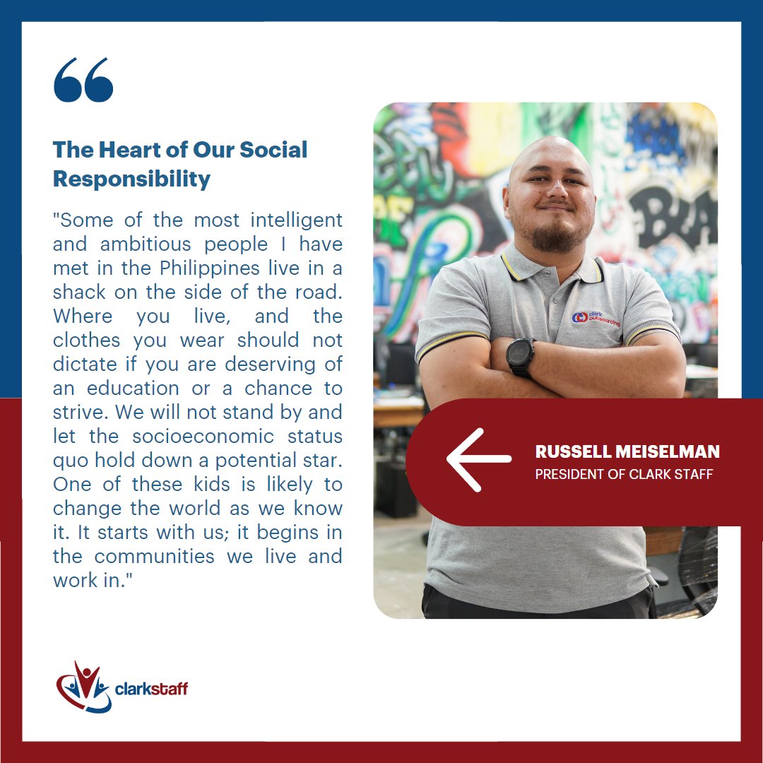 WeAreClarkStaff's tweet photo. Our social responsibility is part of who we are! Proudly supporting education for kids in our community.
Learn more at https://t.co/hIQcSkoe4i!
#SocialImpact #Education #SocialResponsibility #BPOPhilippines #Outsourcing #BusinessSolutions #VirtualStaff #Entrepreneur https://t.co/yzOJ5CZ1si