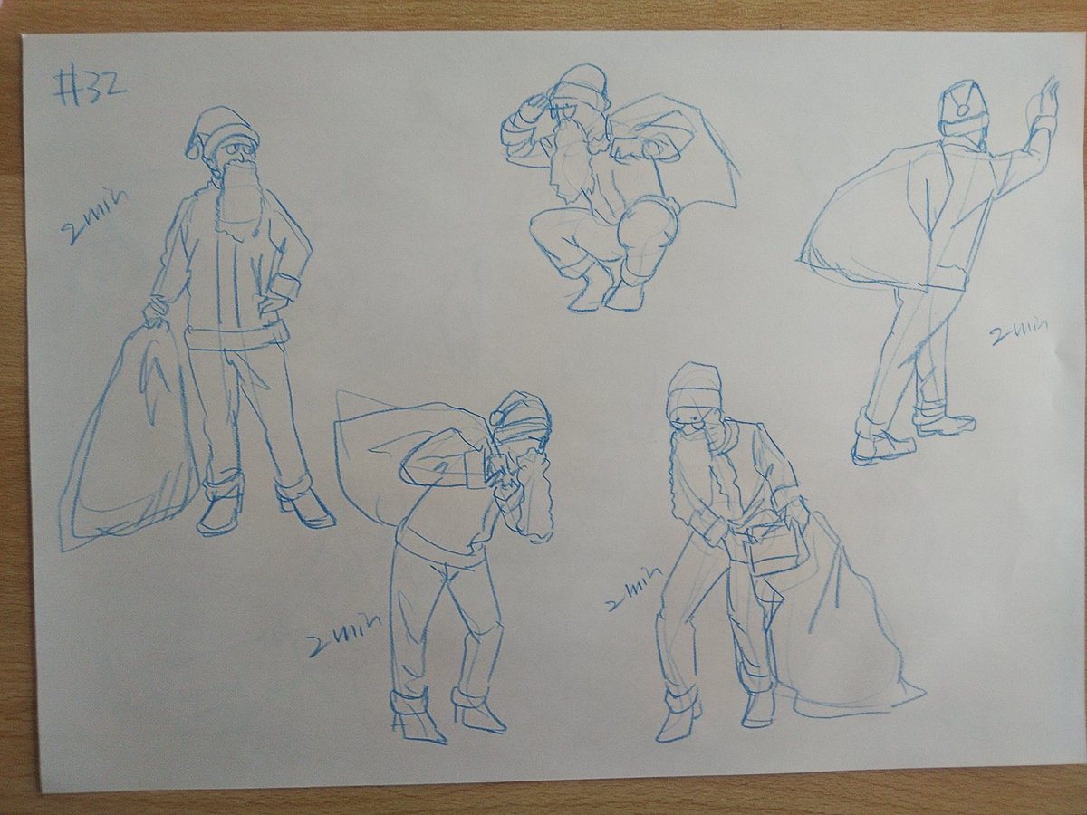 #さとまこクロッキー
#今日のクロッキー

＃31&amp;32
サンタクロース、似合ってる！😁👍️ https://t.co/eXHNPCwwQN