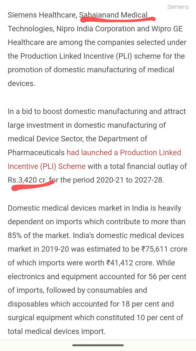 Did you know that this Asia's largest stent manufacturing facility is one of the first beneficiaries of the PLI scheme, an initiative by the central govt towards #MakeInIndia which @KTRBRS sir regularly mocks.