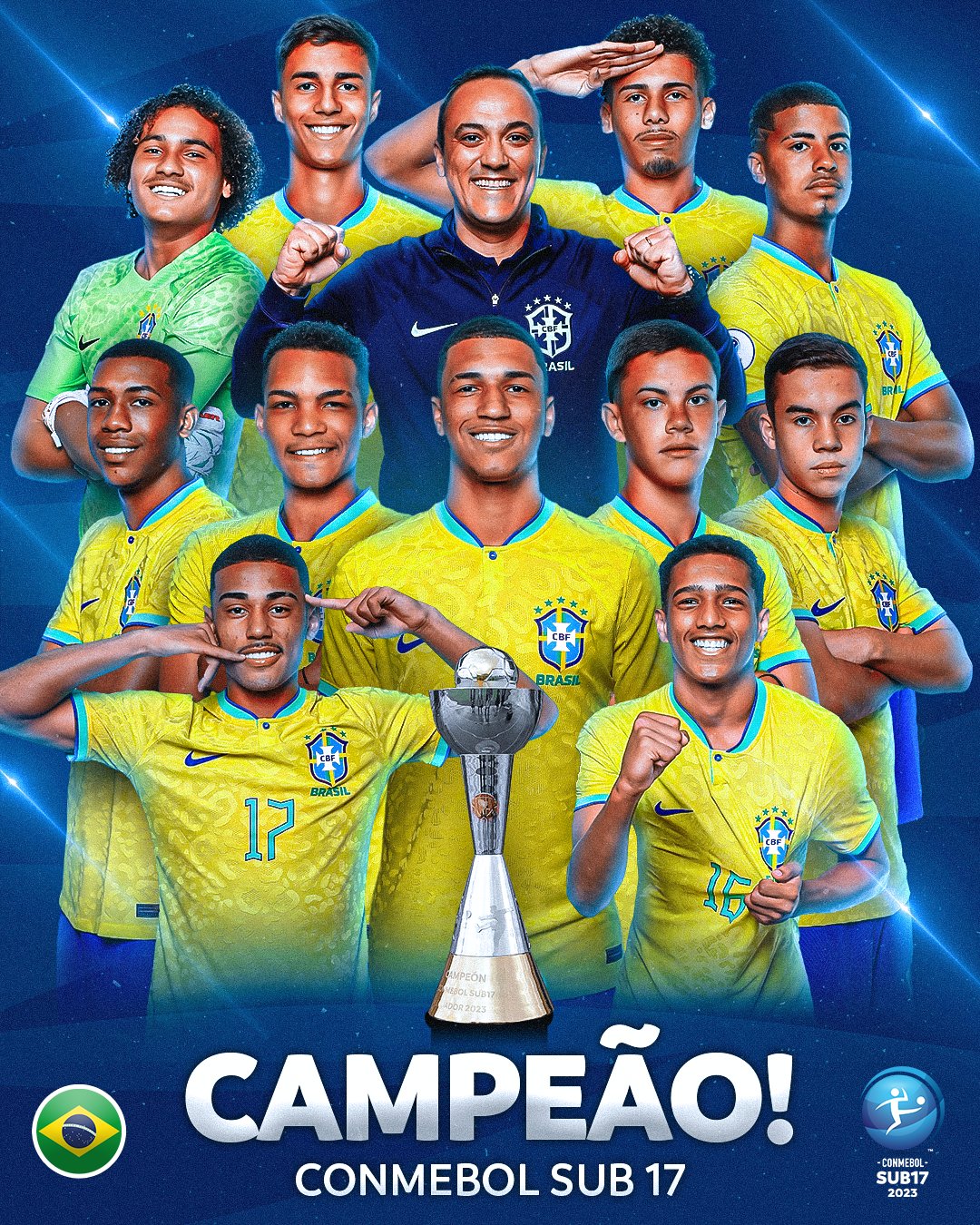 Brasil vence Argentina e é campeão sul-americano sub-17