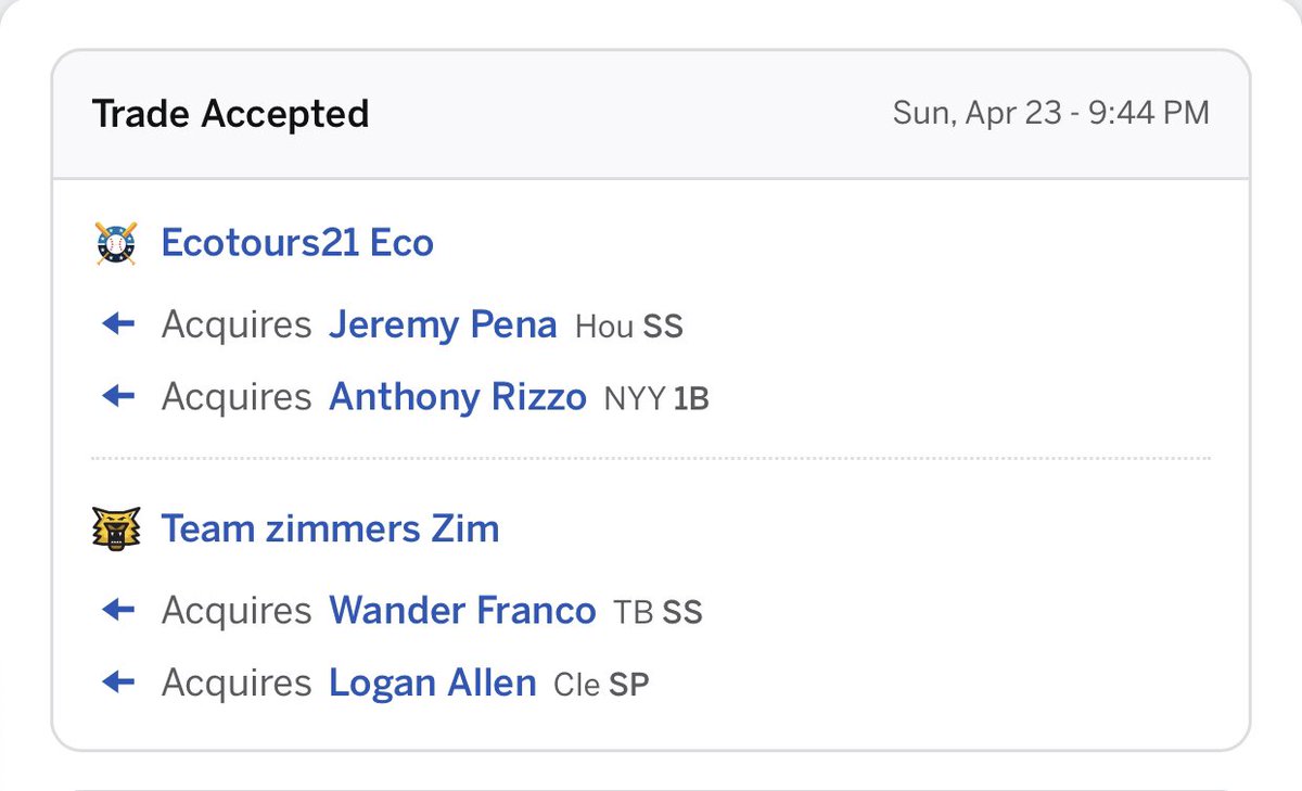 CheCalderon's tweet photo. Mientras tanto en el Fantasy League de #MundoCarquista se están dando estos movimientos.. Nada mal .. excelente!! 🤝 se esperan más movimientos!! @ESPNFantasy #FantasyMLB https://t.co/38KYPEIpeX