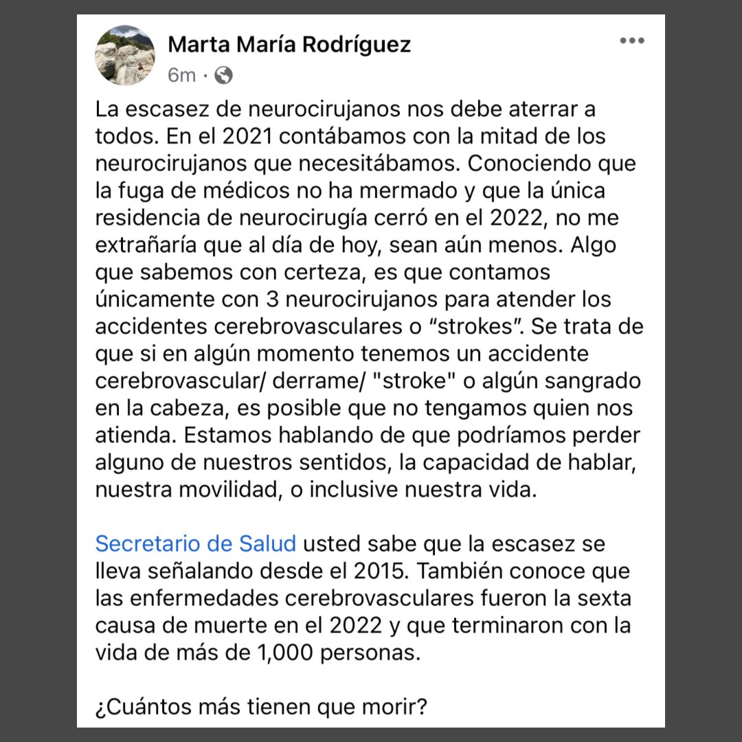 DonHiramMD's tweet photo. La escasez de neurocirujanos en #PuertoRico 🧠❤️‍🩹🇵🇷 https://t.co/vAOiy6ZTbi