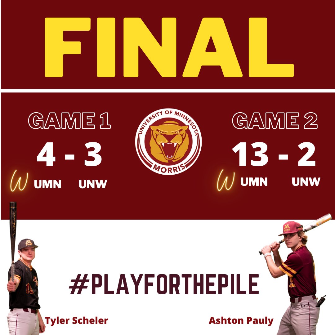 UMMCougarBB's tweet photo. Cougars 🧹Today's UMAC DH, Win Series (2-1)

#PlayforthePile https://t.co/h0RtBNahhE