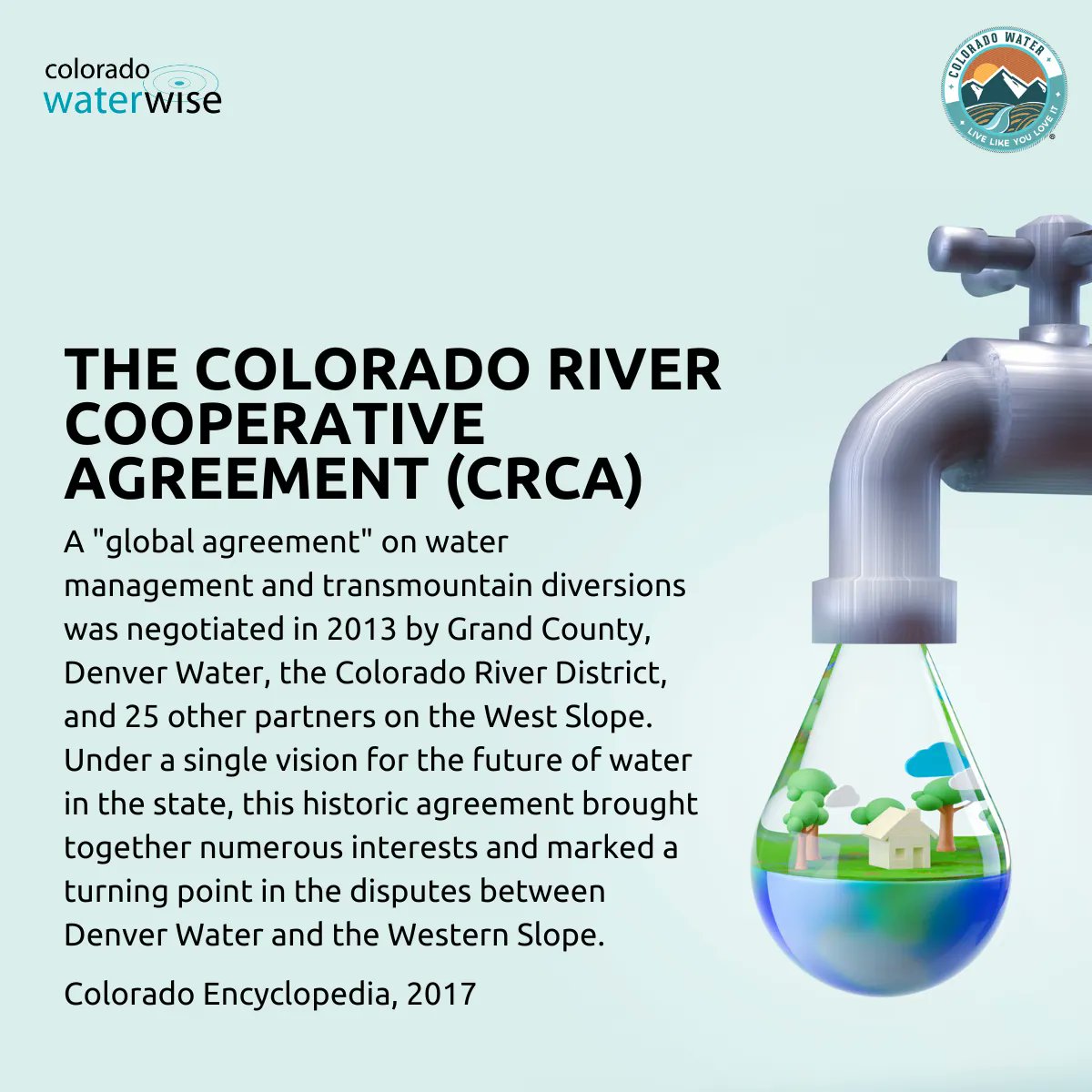 ColoWaterWise's tweet photo. π§ Learn more about the The Colorado River Cooperative Agreement (CRCA)
#ColoradoWater #COWater #CWW #ColoradoWaterWise #LLYLI #LiveLikeYouLoveIt #Water #ColoradoRiver https://t.co/qVkW6Agrok