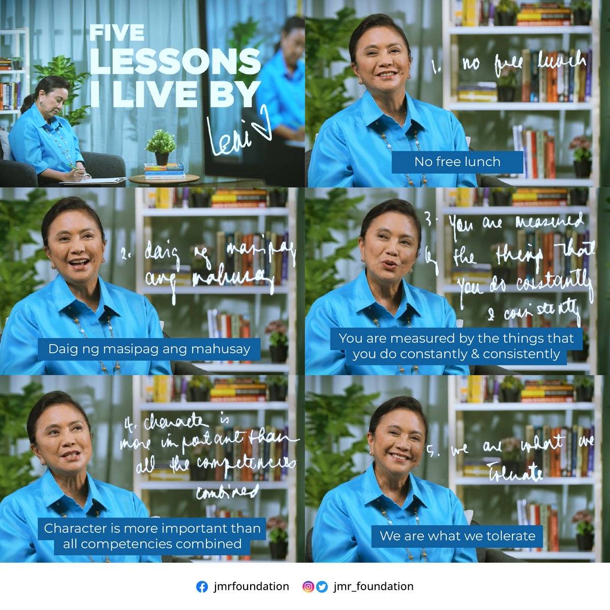 JMR_Foundation's tweet image. Sa kanyang 58th bday, ibinahagi ni Atty. Leni ang limang aral na kanyang isinasabuhay araw-araw.

Ang isa rito ay mula pa sa kanyang asawa na si Sec. Jesse kung saan naniniwala siya na mas mahalaga ang ating pagkatao kaysa kung gaano tayo kahusay.

bit.ly/3HcI40v