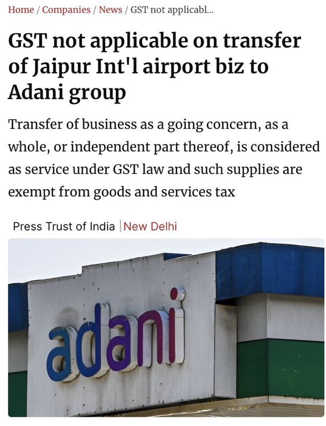 KTRBRS's tweet photo. Ordinary Indians have to pay GST even on Milk &amp; Curd

But extraordinary Indians like Adani, No GST even when you get an Airport on a platter with tailor made policies thanks to PRadani

And this ain’t Revdi/Freebie

It’s just “A Mitr Kaal”

#FriendWithBenefits https://t.co/janiIEW4a6