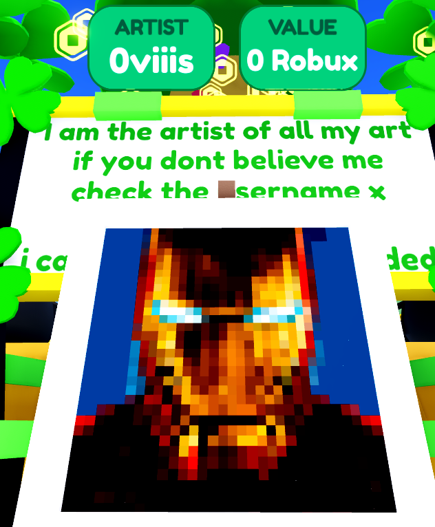 tuvassssssd's tweet photo. just painted this #IronMan painting on #starvingartistsRBX in #roblox 
right now at 1500! https://t.co/ANChXUiFln