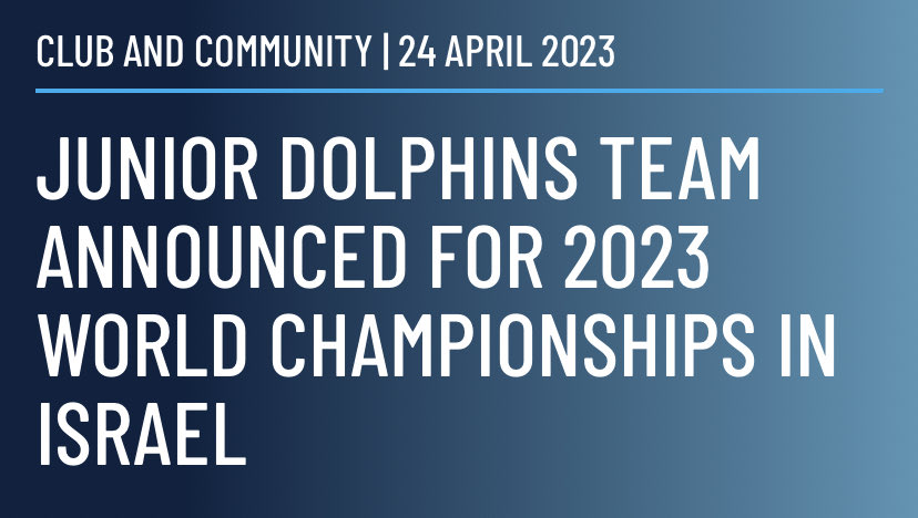 Congratulations to Ike Martinez named in  Australian Junior Swim Team