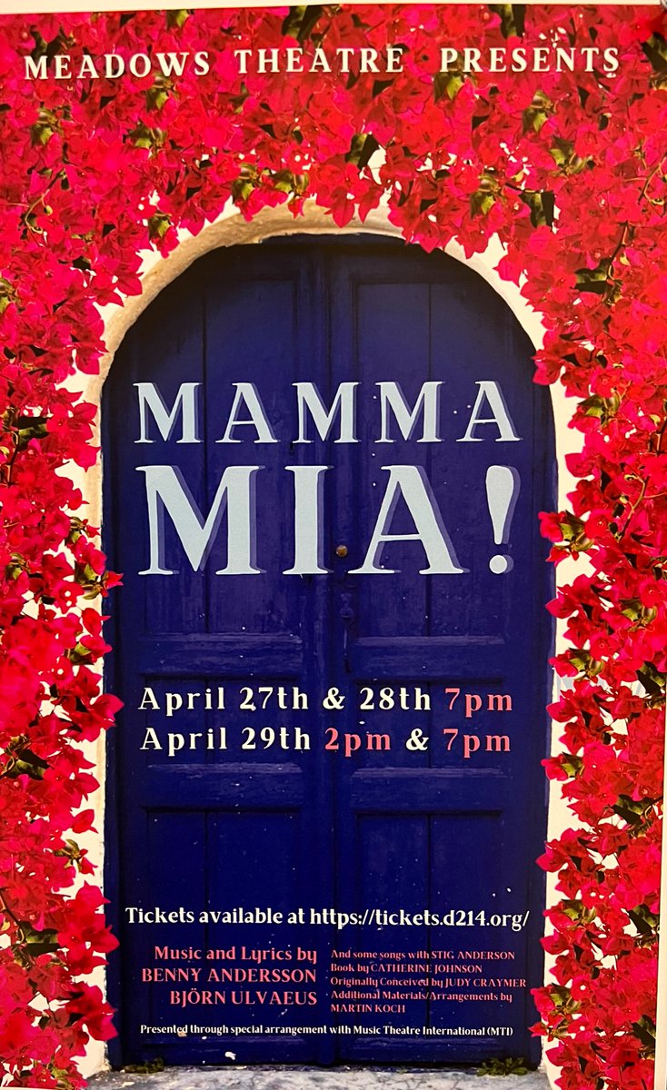 mary luckritz (@mluckritz) on Twitter photo Musicians ready!
<a href="/RMHSMUSTANGS/">Rolling Meadows HS</a> <a href="/MeadowsTheatre/">Rolling Meadows High School Theatre</a> MAMA MÍA opens this week! Thursday-Saturday 7 PM & Saturday matinee 2 PM! <a href="/rmhs_bands/">RMHS Mustang Bands</a> <a href="/RMHSOrchestras/">RMHS Orchestras</a> <a href="/RMHS_Choir/">RMHS Choirs</a> <a href="/d214finearts/">d214finearts</a> <a href="/RMFineArts/">RMHS Fine Arts</a> <a href="/District214/">District 214</a> <a href="/RMHSstampede/">STAMPEDE</a> <a href="/RMMusicBoosters/">RMHS Music Boosters</a>
Buy tickets tickets.d214.org Musicians ready!
<a href="/RMHSMUSTANGS/">Rolling Meadows HS</a> <a href="/MeadowsTheatre/">Rolling Meadows High School Theatre</a> MAMA MÍA opens this week! Thursday-Saturday 7 PM & Saturday matinee 2 PM! <a href="/rmhs_bands/">RMHS Mustang Bands</a> <a href="/RMHSOrchestras/">RMHS Orchestras</a> <a href="/RMHS_Choir/">RMHS Choirs</a> <a href="/d214finearts/">d214finearts</a> <a href="/RMFineArts/">RMHS Fine Arts</a> <a href="/District214/">District 214</a> <a href="/RMHSstampede/">STAMPEDE</a> <a href="/RMMusicBoosters/">RMHS Music Boosters</a>
Buy tickets tickets.d214.org