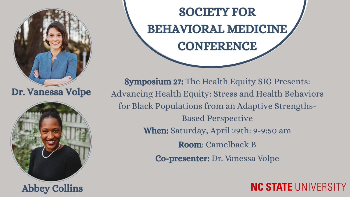 Come chat with us at #SBM2023! You can see <a href="/DrVanessaVolpe/">Dr. Vanessa Volpe (vole-pay)</a> and <a href="/AbbeyCollins25/">Abbey Collins (she/her)</a> at Symposium #27 as well as the CVD SIG Breakfast Roundtable on Thursday, April 27th at 8am where Dr. Volpe will be giving a presentation and accepting the Early Career Professional Award!