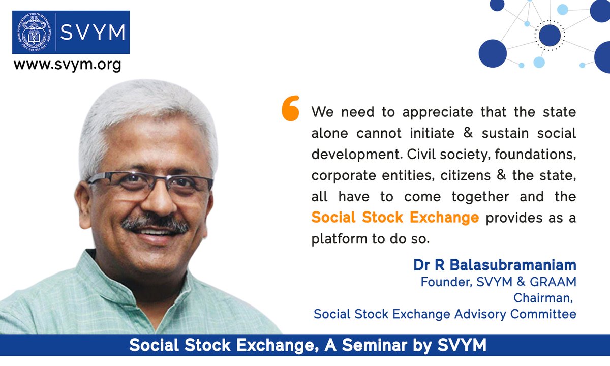 Join us on 28th April in Benagluru for a seminar on
Social Stock Exchange | A new opportunity for India's Social Sector.

Register on our website - lnkd.in/gPJ2WaJQ

#socialstockexchange #sse #bse #nse #sebi #svym #vlead