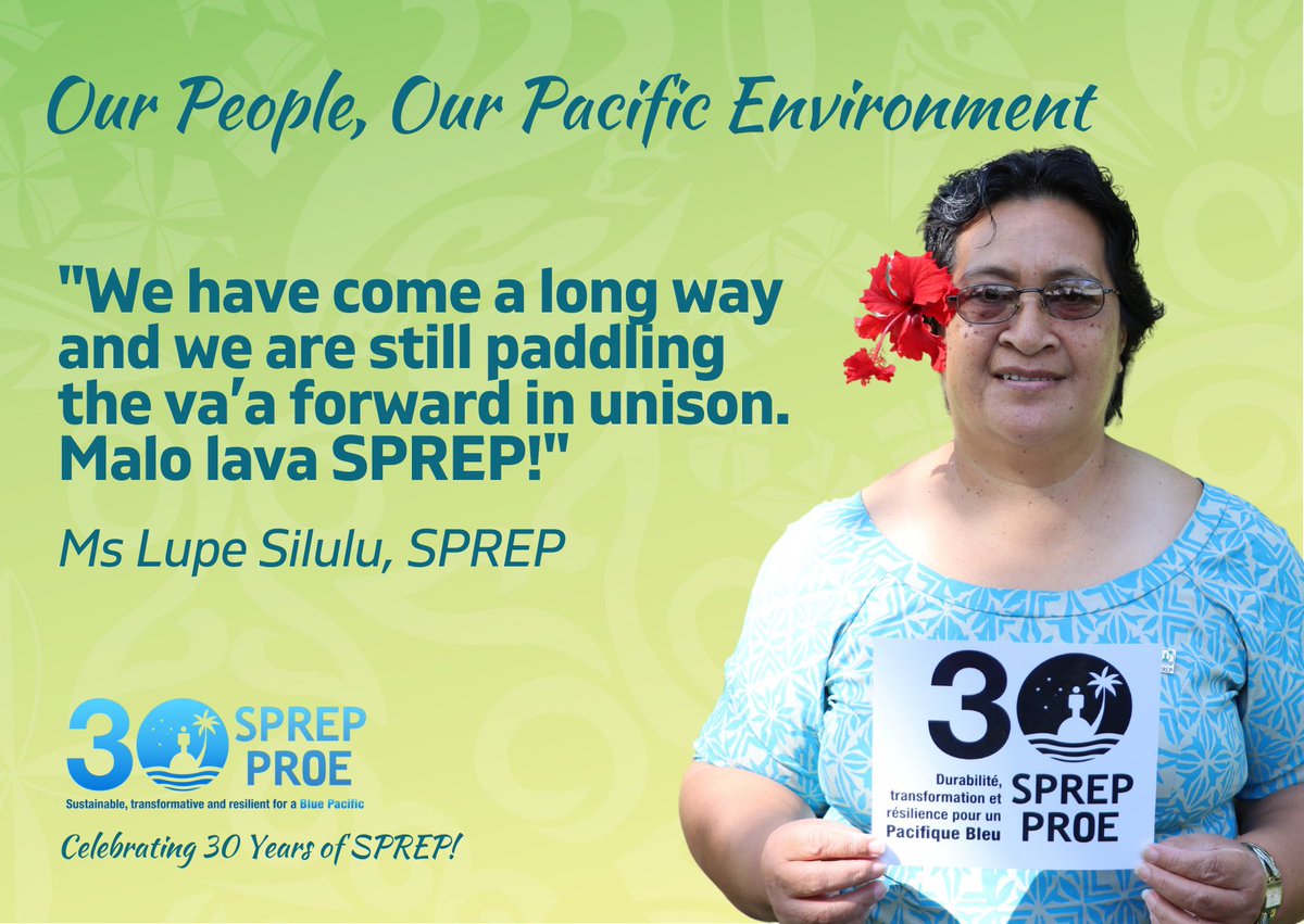 SprepChannel's tweet photo. Ms Lupe Silulu, SPREP Records and Archives Officer has been with SPREP since it first opened its doors in Samoa, in 1992. She shares some of her fondest memories in the #SPREP30 Q&A Series this week - https://t.co/fT9PIT66Vn
#SPREP30 #CelebrateSPREP #PacificEnvironment https://t.co/fIuO8Msv3x