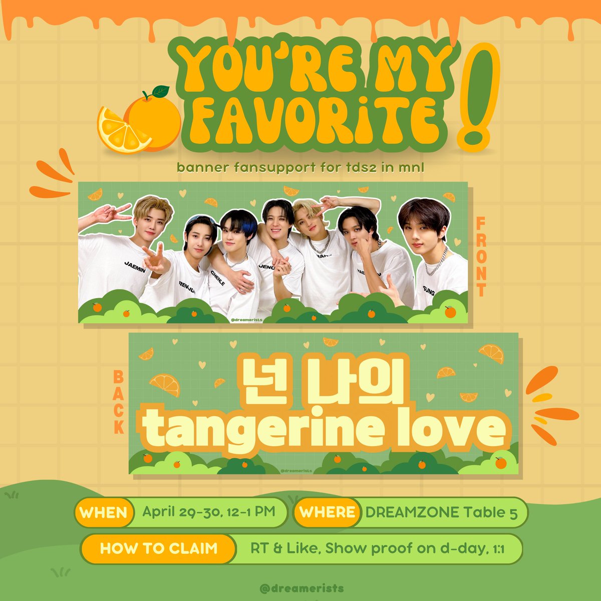 82fruits's tweet photo. ✧ TDS2 IN MNL FANSUPPORTS ✧
      — updated‼️

✷ april 29-30 (both days)
✷ 12-1pm, dreamzone table #5 
✷ 250 banners in total to be given away
✷ like&amp;rt this OR quoted tweets below, show proof on d-day
✷ 1:1 only!

#THEDREAMSHOW2_in_MANILA
#TDS2inMNL #TDS2inMANILA https://t.co/sPRP8KeSpb