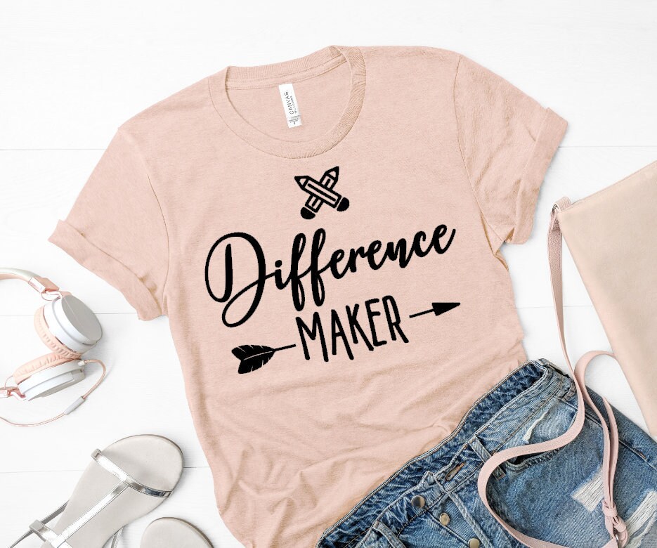 Excited to share the latest addition to my #etsy shop: Difference maker shirt / teacher shirt / special ed teacher shirt / elementary teacher / high school teacher / teacher tee etsy.me/41QeA0u #birthday #christmas #shortsleeve #crew #teachershirt #teachertee #