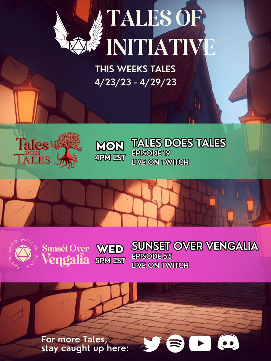 NEW CONTENT INCOMING!  

This Weeks Shows on Tales!   

#DnDMovie📷 #DnD #ttrpgcommunity #ttrpg #TTRPGs #fantasy #tdt #tales #talesofinitiative #live #action #storytelling #story