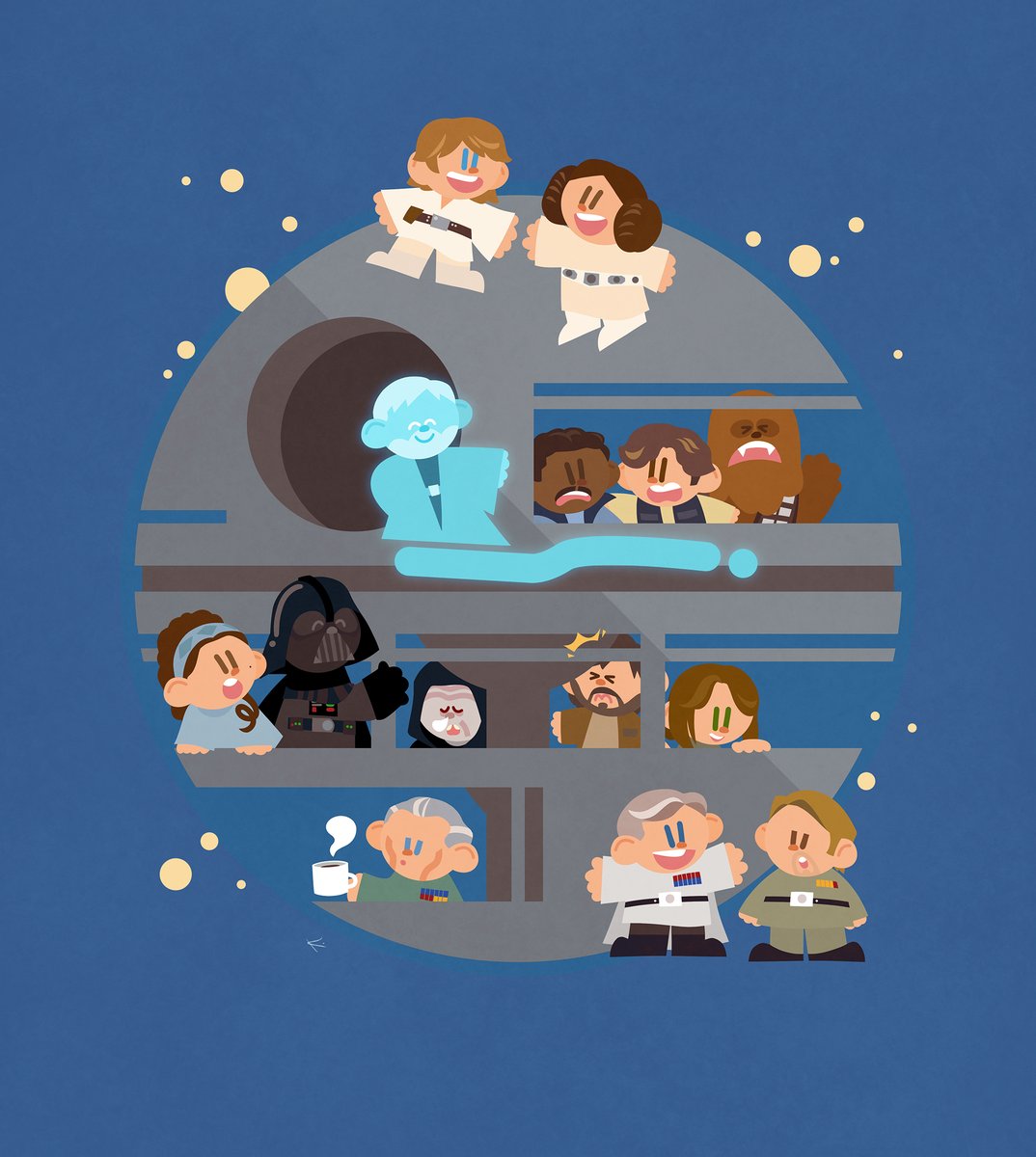 A long time ago in a galaxy far, far away...
A happy family lives on the Star of Death. Daddy Ani hates sand, Mummy Padme is pretty cool, and Grandpa Palpi sleeps a lot. Leia and Luke love to play!
But beware, rumour has it that a ghost lingers...
#StarWars #deathstar