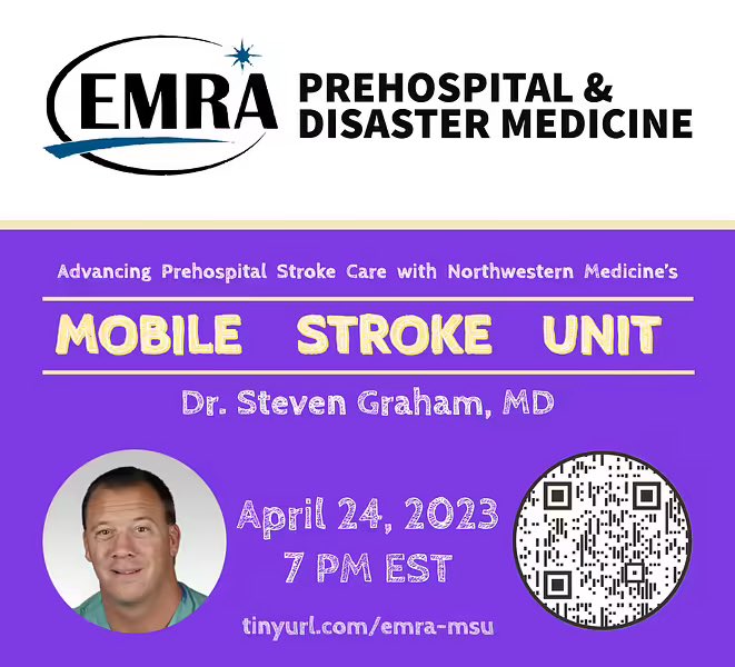 Please join the EMRA Prehospital and Disaster Med Committee as we delve into the mobile strike unit! 
4/24 1900 est 
Zoom link: tinyurl.com/emra-msu